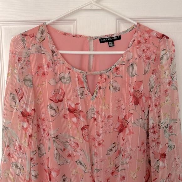 New Petite medium Sheer sleeves, bodice lined, tied front, - Picture 2 of 5